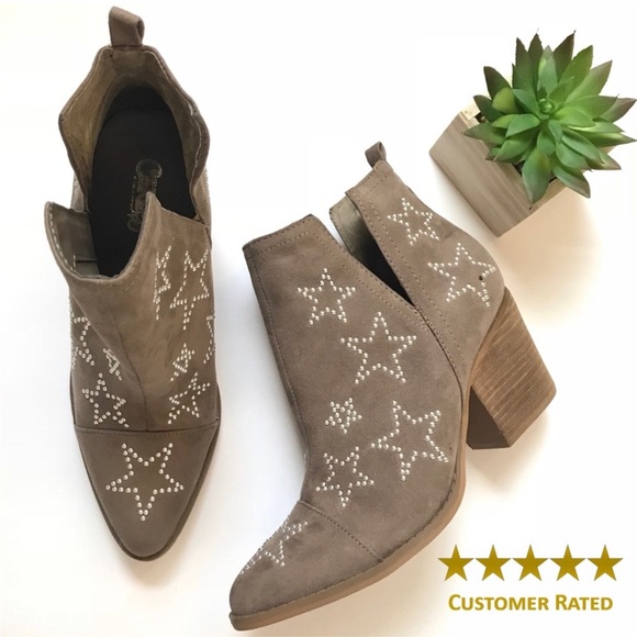 Carlos Santana Star Studded Tan Taupe Bootie Size 7.5 BNWOB - Picture 2 of 9